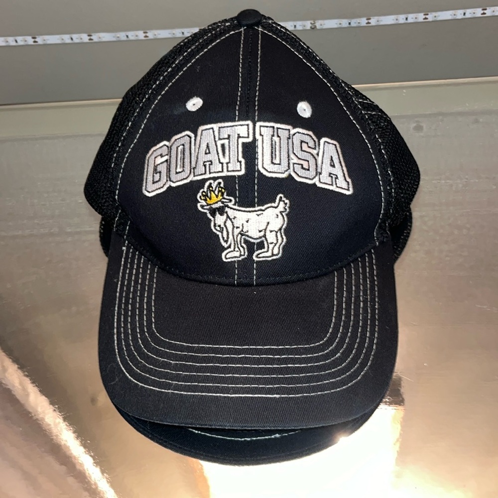 GOAT USA black snap back hat